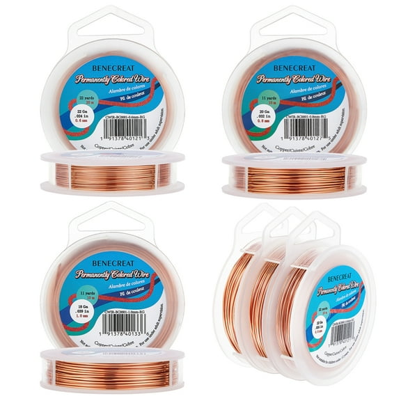 3Rolls 18-Gauge/20-Gauge/22-Gauge Tarnish Resistant Copper Wire 33-Feet/33-Feet/66-Feet