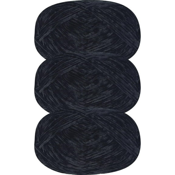 3Rolls 40g/Roll Soft Chenille Yarn Velvet Yarn for Crocheting, Fluffy Yarn for Knitting and Croche DIY Craft, Warm Yarn for Bag Hat Scarve Clothe Gloves Slippers Doll, 148 metres/Roll