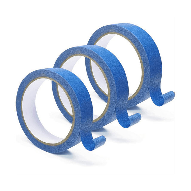 3Rolls Blue Painters Tape,MultiSurface Medium Adhesive Paint Tape