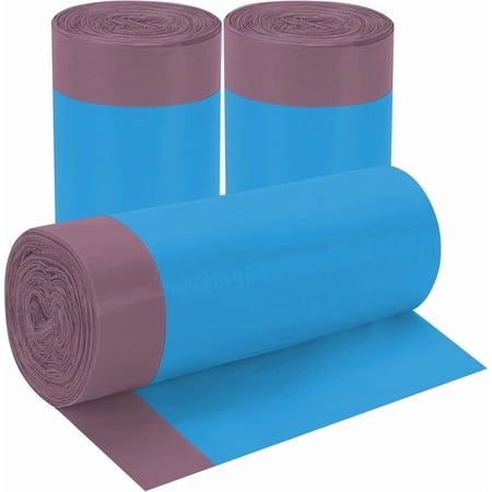 3Rolls Drawstring Small Trash Bags,4 Gallon Thicken Drawstring Small Garbage Bags for Kitchen,Bathroom,Bedroom,Home,Office Trash Cans,60 Counts (Blue)