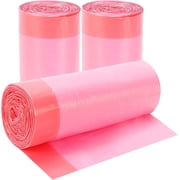 3Rolls Drawstring Small Trash Bags,4 Gallon Thicken Drawstring Small Garbage Bags for Kitchen,Bathroom,Bedroom,Home,Office Trash Cans，60 Counts (Pink)