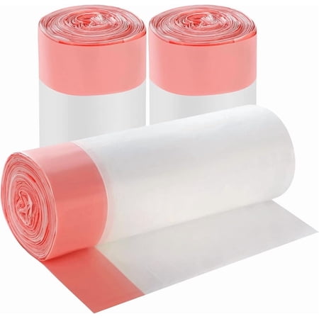 3Rolls Drawstring Small Trash Bags,4 Gallon Thicken Drawstring Small Garbage Bags for Kitchen,Bathroom,Bedroom,Home,Office Trash Cans,60 Counts (White)
