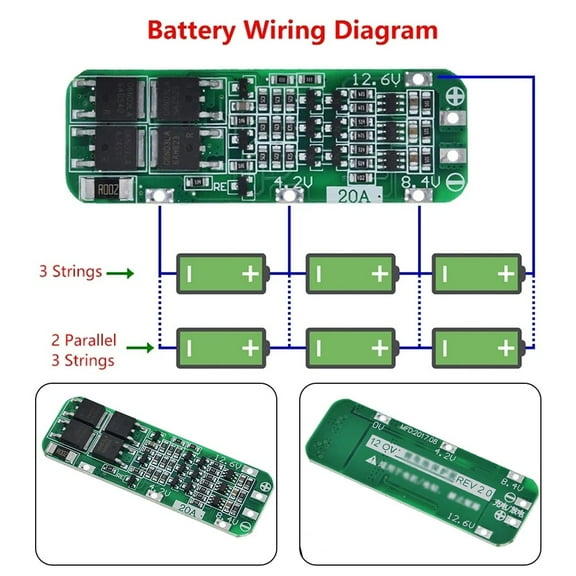 3S 20A Li-ion Lithium Battery Charger PCB BMS Protection Board 12.6V Cell Module