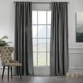 thumbnail image 1 of 3S BROTHERS Solid Linen Look Curtains Drapes Home Decorative Set of 2 Panels Linen Window Curtains Hanging Back Tap & Rod Pocket Nursery Room Bedroom Office - Ligt Grey 52"x108" Each, 1 of 7