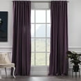 thumbnail image 1 of 3S BROTHERS Solid Linen Look Curtains Drapes Home Decorative Set of 2 Panels Linen Window Curtains Hanging Back Tap & Rod Pocket Nursery Room Bedroom Office - Purple 52"x84" Each, 1 of 7