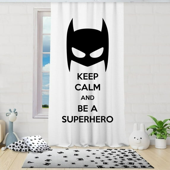 3S Brother's Bat Masquerade 100% Blackout Curtains for Kids Bedroom Thermal Insulated Noise Reducing Home Décor Printed Window Curtains Single Curtain Panel - Made in Turkey (52"Wx84"L)