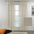 thumbnail image 1 of 3S Brother's Beige Lace Sheers Dots Pattern Curtains Extra Long Set of 2 Panels Rod Pocket & Back Tab Home Décor Window Custom Made Drapes 10-30 Ft. Long -Made in Turkey Each Panel (52"W x 156"L), 1 of 5