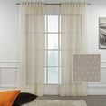 thumbnail image 1 of 3S Brother's Beige Lace Sheers Dots Pattern Curtains Extra Long Set of 2 Panels Rod Pocket & Back Tab Home Décor Window Custom Made Drapes 10-30 Ft. Long -Made in Turkey Each Panel (52"W x 252"L), 1 of 5