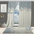 thumbnail image 1 of 3S Brother's Cloudy Stars 100% Blackout Curtains for Kids Bedroom Thermal Insulated Noise Reducing Home Décor Printed Window Curtains Set of 2 Panels - Made in Turkey Each(52"Wx72"L), 1 of 6