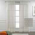 thumbnail image 1 of 3S Brother's Cream Lace Sheers Dots Pattern Curtains Extra Long Set of 2 Panels Rod Pocket & Back Tab Home Décor Window Custom Made Drapes -Made in Turkey Each Panel (52"W x 95"L), 1 of 5