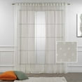 thumbnail image 1 of 3S Brother's Cream Lace Sheers Dots Pattern Curtains Extra Long Set of 2 Panels Rod Pocket & Back Tab Home Décor Window Custom Made Drapes -Made in Turkey Each Panel (100"W x 95"L), 1 of 5