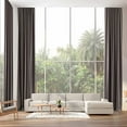 thumbnail image 1 of 3S Brother's Extra Long Room Darkening 108" Length Faux Velvet Stone Curtain Drapes - Hanging Back Tab 5-25 Feet Custom Made ( 1 Panel ) - Made in Turkey (52"Wx108"L), 1 of 5