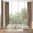 thumbnail image 1 of 3S Brother's Extra Long Room Darkening 168" Length Faux Velvet Beige Curtain Drapes - Hanging Back Tab 5-25 Feet Custom Made ( 1 Panel ) - Made in Turkey (100"Wx168"L), 1 of 5