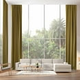 thumbnail image 1 of 3S Brother's Extra Long Room Darkening 252" Length Faux Velvet Olive Green Curtain Drapes - Hanging Back Tab 5-25 Feet Custom Made ( 1 Panel ) - Made in Turkey (52"Wx252"L), 1 of 5