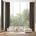 thumbnail image 1 of 3S Brother's Extra Long Room Darkening 84" Length Faux Velvet Light Brown Curtain Drapes - Hanging Back Tab 5-25 Feet Custom Made ( 1 Panel ) - Made in Turkey (52"Wx84"L), 1 of 5