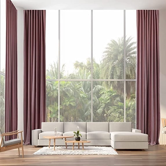 3S Brother's Extra Long Room Darkening 84" Length Faux Velvet Rose Pink Curtain Drapes - Hanging Back Tab 5-25 Feet Custom Made ( 1 Panel ) - Made in Turkey (52"Wx84"L)