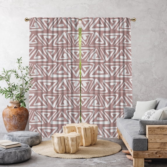 3S Brother's Home Décor Curtains BOHO Design Set of 2 Panels Velvet Look Hanging Back Tap and Rod Pocket Décor Nursery Room Bedroom Kitchen Window - Made in Turkey 29B-Pink (52"Wx72"L)
