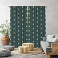 thumbnail image 1 of 3S Brother's Home Décor Curtains BOHO Design Set of 2 Panels Velvet Look Hanging Back Tap and Rod Pocket Décor Nursery Room Bedroom Kitchen Window - Made in Turkey31DP-Green (52"Wx108"L), 1 of 6