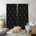 thumbnail image 1 of 3S Brother's Home Décor Curtains BOHO Design Set of 2 Panels Velvet Look Hanging Back Tap and Rod Pocket Décor Nursery Room Bedroom Kitchen Window - Made in Turkey 35Black (52"Wx72"L), 1 of 6