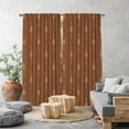 thumbnail image 1 of 3S Brother's Home Décor Curtains BOHO Design Set of 2 Panels Velvet Look Hanging Back Tap and Rod Pocket Décor Nursery Room Bedroom Kitchen Window - Made in Turkey 35Brick (52"Wx108"L), 1 of 6
