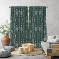 thumbnail image 1 of 3S Brother's Home Décor Curtains BOHO Design Set of 2 Panels Velvet Look Hanging Back Tap and Rod Pocket Décor Nursery Room Bedroom Kitchen Window - Made in Turkey 32DP-Green (52"Wx95"L), 1 of 6