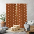 thumbnail image 1 of 3S Brother's Home Décor Curtains BOHO Design Set of 2 Panels Velvet Look Hanging Back Tap and Rod Pocket Décor Nursery Room Bedroom Kitchen Window - Made in Turkey 31Brick (52"Wx72"L), 1 of 6
