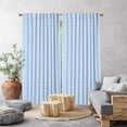 thumbnail image 1 of 3S Brother's Home Décor Curtains BOHO Design Set of 2 Panels Velvet Look Hanging Back Tap and Rod Pocket Décor Nursery Room Bedroom Kitchen Window - Made in Turkey 30Bab-Blue (52"Wx95"L), 1 of 6
