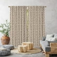 thumbnail image 1 of 3S Brother's Home Décor Curtains BOHO Design Set of 2 Panels Velvet Look Hanging Back Tap and Rod Pocket Décor Nursery Room Bedroom Kitchen Window - Made in Turkey 30Ecru (52"Wx72"L), 1 of 6