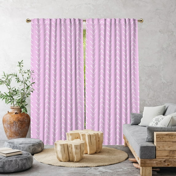 3S Brother's Home Décor Curtains BOHO Design Set of 2 Panels Velvet Look Hanging Back Tap and Rod Pocket Décor Nursery Room Bedroom Kitchen Window - Made in Turkey 30Pink (52"Wx95"L)