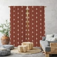 thumbnail image 1 of 3S Brother's Home Décor Curtains BOHO Design Set of 2 Panels Velvet Look Hanging Back Tap and Rod Pocket Décor Nursery Room Bedroom Kitchen Window - Made in Turkey 31Brown (52"Wx63"L), 1 of 6