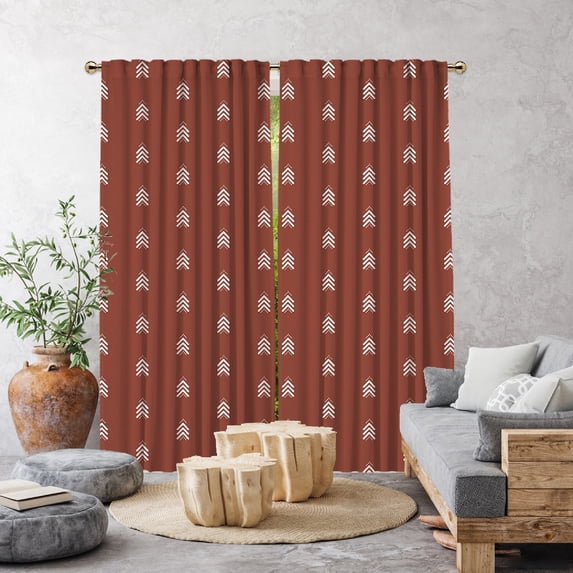 3S Brother's Home Décor Curtains BOHO Design Set of 2 Panels Velvet Look Hanging Back Tap and Rod Pocket Décor Nursery Room Bedroom Kitchen Window - Made in Turkey 31Brown (52"Wx63"L)