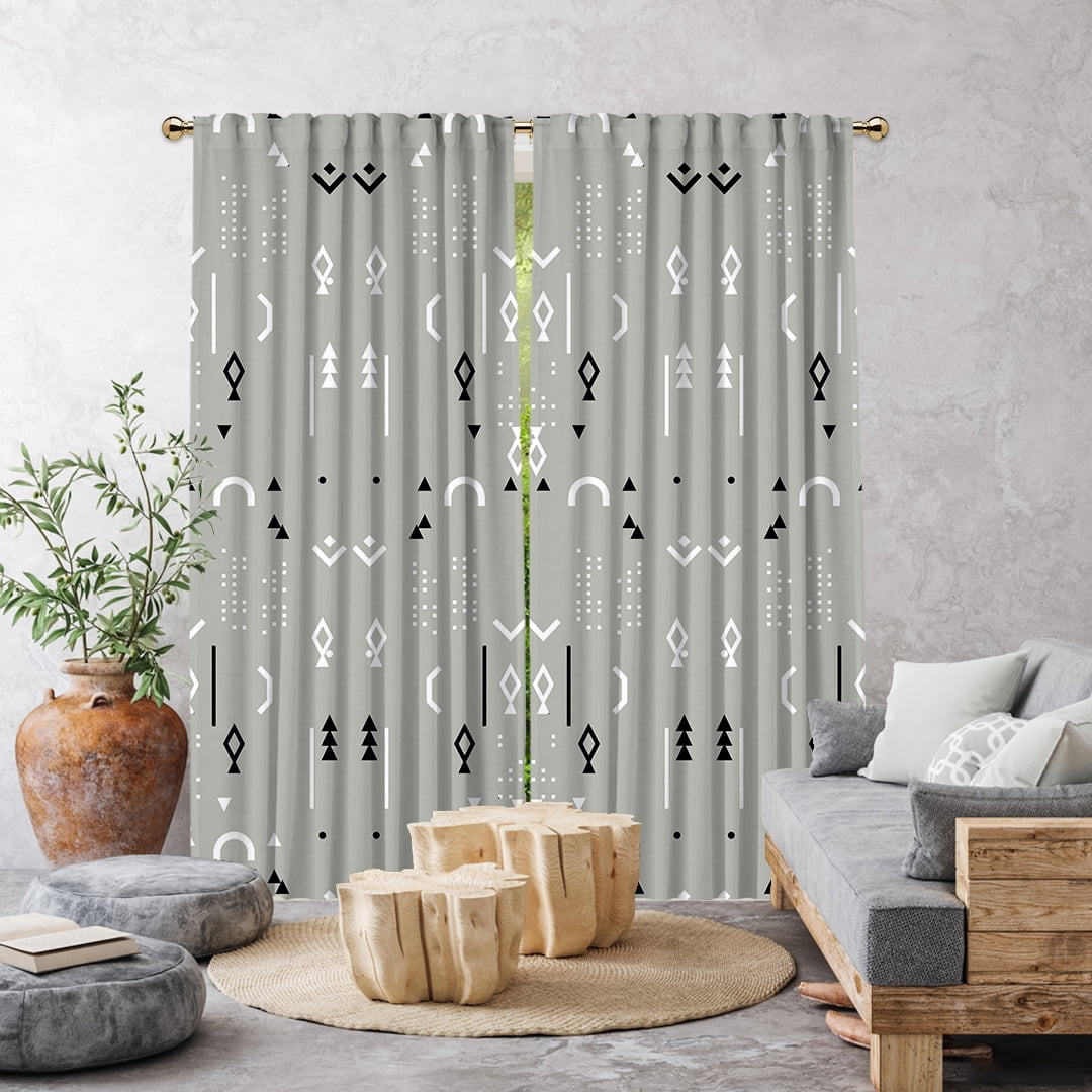 3S Brother's Home Décor Curtains BOHO Design Set of 2 Panels Velvet ...
