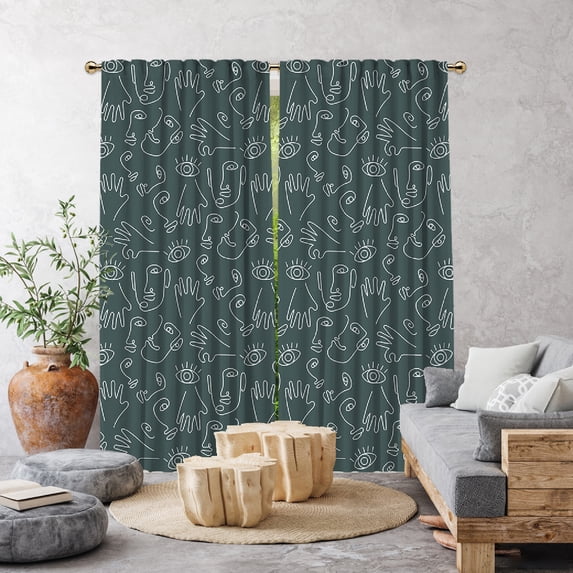 3S Brother's Home Décor Curtains BOHO Design Set of 2 Panels Velvet Look Hanging Back Tap and Rod Pocket Décor Nursery Room Bedroom Kitchen Window - Made in Turkey 36PD-G (52"Wx108"L)