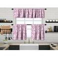 thumbnail image 1 of 3S Brother's Kitchen Valance BOHO Printed Set of 3 Hanging Rod Pocket & Back Tab Window Décor Valances Tiers Café Curtains -Made in Turkey 0029(Pink 50"x14" Valance - 2 Tiers 24"x30"), 1 of 4