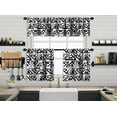 thumbnail image 1 of 3S Brother's Kitchen Valance BOHO Printed Set of 3 Hanging Rod Pocket & Back Tab Window Décor Valances Tiers Café Curtains -Made in Turkey 0029(White 50"x14" Valance - 2 Tiers 24"x36"), 1 of 4