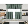 thumbnail image 1 of 3S Brother's Kitchen Valance BOHO Printed Set of 3 Hanging Rod Pocket & Back Tab Window Décor Valances Tiers Café Curtains -Made in Turkey 0030(Dark Mint 50"x14" Valance - 2 Tiers 24"x36"), 1 of 4