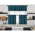 thumbnail image 1 of 3S Brother's Kitchen Valance BOHO Printed Set of 3 Hanging Rod Pocket & Back Tab Window Décor Valances Tiers Café Curtains -Made in Turkey 0030(Indigo Blue 50"x14" Valance - 2 Tiers 24"x36"), 1 of 4