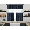thumbnail image 1 of 3S Brother's Kitchen Valance BOHO Printed Set of 3 Hanging Rod Pocket & Back Tab Window Décor Valances Tiers Café Curtains -Made in Turkey 0030(Navy Blue 50"x14" Valance - 2 Tiers 24"x24"), 1 of 4
