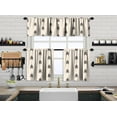 thumbnail image 1 of 3S Brother's Kitchen Valance BOHO Printed Set of 3 Hanging Rod Pocket & Back Tab Window Décor Valances Tiers Café Curtains -Made in Turkey 0031( Ecru 50"x14" Valance - 2 Tiers 24"x24"), 1 of 4