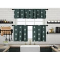 thumbnail image 1 of 3S Brother's Kitchen Valance BOHO Printed Set of 3 Hanging Rod Pocket & Back Tab Window Décor Valances Tiers Café Curtains -Made in Turkey 0031( Pine Green 50"x14" Valance - 2 Tiers 24"x24"), 1 of 4