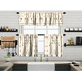 thumbnail image 1 of 3S Brother's Kitchen Valance BOHO Printed Set of 3 Hanging Rod Pocket & Back Tab Window Décor Valances Tiers Café Curtains -Made in Turkey 0033( Ecru 50"x14" Valance - 2 Tiers 24"x40"), 1 of 4
