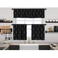 thumbnail image 1 of 3S Brother's Kitchen Valance BOHO Printed Set of 3 Hanging Rod Pocket & Back Tab Window Décor Valances Tiers Café Curtains -Made in Turkey 0035( Black 50"x14" Valance - 2 Tiers 24"x36"), 1 of 4