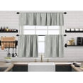 thumbnail image 1 of 3S Brother's Kitchen Valance BOHO Printed Set of 3 Hanging Rod Pocket & Back Tab Window Décor Valances Tiers Café Curtains -Made in Turkey 0035( Grey 50"x14" Valance - 2 Tiers 24"x30"), 1 of 4