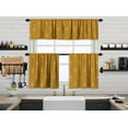 thumbnail image 1 of 3S Brother's Kitchen Valance BOHO Printed Set of 3 Hanging Rod Pocket & Back Tab Window Décor Valances Tiers Café Curtains -Made in Turkey 0035( Mustard Yellow 50"x14" Valance - 2 Tiers 24"x30"), 1 of 4