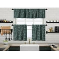thumbnail image 1 of 3S Brother's Kitchen Valance BOHO Printed Set of 3 Hanging Rod Pocket & Back Tab Window Décor Valances Tiers Café Curtains -Made in Turkey 0036( Dark Green 50"x14" Valance - 2 Tiers 24"x40"), 1 of 4