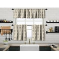 thumbnail image 1 of 3S Brother's Kitchen Valance BOHO Printed Set of 3 Hanging Rod Pocket & Back Tab Window Décor Valances Tiers Café Curtains -Made in Turkey 0037( Ecru 50"x14" Valance - 2 Tiers 24"x36"), 1 of 4