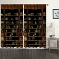 thumbnail image 1 of 3S Brother's Modern Kids Room Bookshelf Window Set of 2 Curtain Panels Hanging Back Tap & Rod Pocket Room Darkening Blackout Thermal Insulated Noise-Reducing Home Deco Multicolor Each Panel 52"x84", 1 of 6