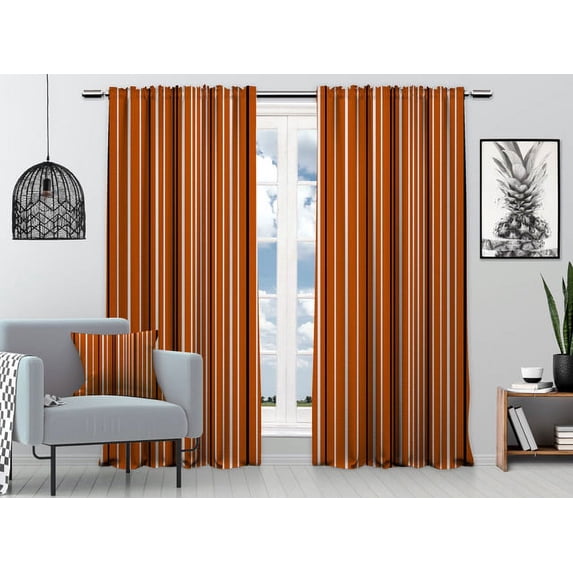 3S Brother's Multicolor Mexican Serape Inspired Stripes 3D Vertical Lines Latino Design Illustration Digital Printed Curtain Set of 2 Hanging Rod Pocket and Back Tap Decorative Fabric (52"x84" Each)