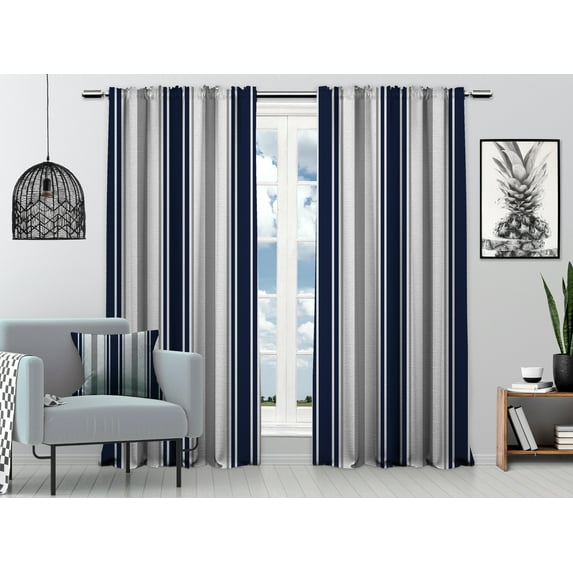 3S Brother's Multicolor Mexican Serape Inspired Stripes 3D Vertical Lines Latino Design Illustration Digital Printed Curtain Set of 2 Hanging Rod Pocket and Back Tap Decorative Fabric (52"x36" Each)