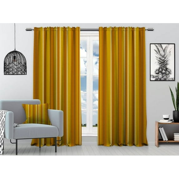 3S Brother's Multicolor Mexican Serape Inspired Stripes 3D Vertical Lines Latino Design Illustration Digital Printed Curtain Set of 2 Hanging Rod Pocket and Back Tap Decorative Fabric (52"x36" Each)